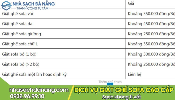 Giá giặt ghế sofa